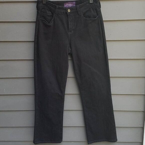 Not Your Daughters Jeans NYDJ Black Jeans with Decorated Pockets size 10 - Picture 1 of 9